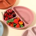 1Pc/2Pcs Baby Toddler Silicone Divided Plates Feeding Safe Kids Dishes Dinnerware Rose Gold image 2