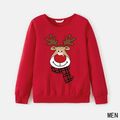 Christmas Family Matching 100% Cotton Reindeer Print Long-sleeve Sweatshirts Red image 2