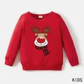 Christmas Family Matching 100% Cotton Reindeer Print Long-sleeve Sweatshirts Red image 5