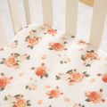 Drap de lit bébé 100% mousseline de coton à motif floral Multicolore image 4