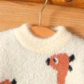 Baby Boy/Girl Deer Pattern Fuzzy Knitted Pullover Sweater LightApricot image 5
