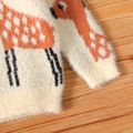Baby Boy/Girl Deer Pattern Fuzzy Knitted Pullover Sweater LightApricot image 3