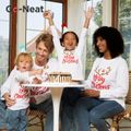 Go-Neat Water Repellent and Stain Resistant Christmas Family Matching Antlers & Letter Print Long-sleeve Tee Grey image 3