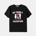 Family Matching 95% Cotton Short-sleeve Figure & Letter Print T-shirts redblack image 5
