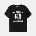 Family Matching 95% Cotton Short-sleeve Figure & Letter Print T-shirts redblack image 4