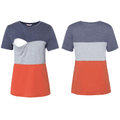 Nursing Color Block Short-sleeve Tee Red image 2