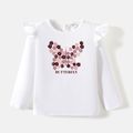[2Y-6Y] Go-Neat Water Repellent and Stain Resistant Toddler Girl Butterfly Print Long-sleeve Tee White image 2