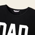 Family Matching 95% Cotton Short-sleeve Letter Print Tee Black image 3