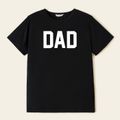 Family Matching 95% Cotton Short-sleeve Letter Print Tee Black image 2
