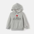 Go-Neat Water Repellent and Stain Family Matching Gesture & Heart Print Grey Long-sleeve Hoodies Light Grey image 2