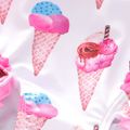 Baby Girl Allover Ice Cream Cone Print Ruffle Trim One-piece Swimsuit Pink image 4
