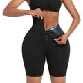calças de suor de sauna para mulheres de cintura alta controle de barriga shorts de emagrecimento treino exercício modelador de corpo coxas Preto image 2