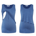 Nursing Minimalist Plain Tank Top Azure- image 2