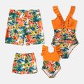 Look Familial Fleurs et plantes tropicales Tenues de famille assorties Maillots de bain Orange image 1