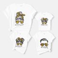 Mommy and Me Cotton Short-sleeve Figure & Letter Print Tee White image 1