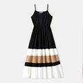 Family Matching Colorblock Spliced Cami Dresses and Short-sleeve T-shirts Sets Multi-color image 3
