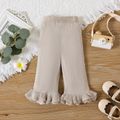 Baby Girl Solid Knitted Ruffle Trim Flared Pants Gold image 3