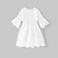 Manga a três quartos Vestidos Mãe e eu Branco image 3