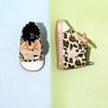 Baby / Toddler Bow & Glitter Decor Leopard Pattern Prewalker Shoes Brown image 2