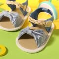 Baby / Toddler Stripe Bow Vamp Braided Velcro Sandals Color-A image 2