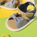 Baby / Toddler Stripe Bow Vamp Braided Velcro Sandals Color-A image 5