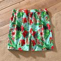 Family Matching Allover Tropical Plant Print Spliced One-piece Swimsuit and Swim Trunks Red image 5