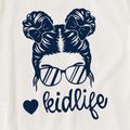 Fashionable Toddler/Kid Girl Letter Print Cotton Short-sleeve Tee White image 2