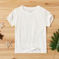 Toddler/Kid Solid Color Short-sleeve Cotton Tee White image 2