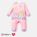Care Bears Baby Boy/Girl Bear & Rainbow Print Long-sleeve Cotton Jumpsuit Light Pink image 1