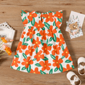 Baby Girl Allover Floral Print Flutter-sleeve Dress Orange red image 2