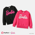 Toddler/Kid Girl Letter Embroidered Long-sleeve Cotton Tee Black image 2