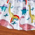 Baby Girl Cotton Long-sleeve Allover Dinosaur Print Dress Color block image 4