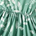 Baby Girl Allover Leaf Print Flutter-sleeve Naia™ Dress Light Green image 4