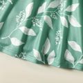 Baby Girl Allover Leaf Print Flutter-sleeve Naia™ Dress Light Green image 5