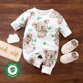 Baby Boy/Girl Cotton Long-sleeve Allover Koala Print Jumpsuit White image 2