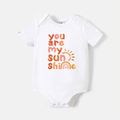 [0M-24M] Go-Neat Water Repellent and Stain Resistant Baby Boy/Girl Letter Print Short-sleeve Romper White image 1