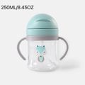 250ML/8.45OZ Kids Straw Water Bottle Fall-proof and Leak-proof Water Cup with Handle Easy Use for Kindergarten Toddler Straw Trainer Cup Light Green image 1