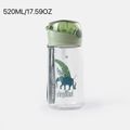 520ML/17.59OZ Straw Water Cup Large Capacity Water Bottle with Scale Plastic Adult Sports Bottle Outdoor Portable Cup Light Green image 1