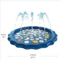 Kids Splash Pad Water Spray Play Mat Sprinkler Wading Pool Outdoor Inflatable Water Summer Toys with Alphabet Blue image 3