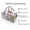 Large Cloth Storage Capacity Diaper Bag Foldable Baby Large Size Diaper Caddy Grey image 3