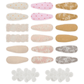 2-pack Embroidered Cloth Hair Clips for Girls White image 4