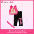 Barbie Toddler/Kid Girl 2pcs Character Print Cotton Sleeveless Tee and Leggings Set Roseo image 1