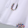 Embroidery Pattern White Matching Mini Dresses White