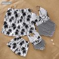 Mosaic Coconut Tree Anchor Mommy and Me Swimwear Black/White