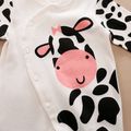 1 unidade Bebé Unissexo Costuras de tecido Padrão de vaca Casual Manga comprida Macacão Branco
