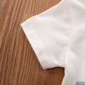1 unidade Bebé Unissexo Costuras de tecido Casual Macacão curto Branco