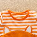 100% Cotton Fox Stripe Print Short-sleeve Orange Baby Romper Orange image 4