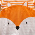 100% Cotton Fox Stripe Print Short-sleeve Orange Baby Romper Orange