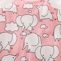 100% Cotton Elephant Print Faux-two Long-sleeve Pink Baby Jumpsuit Pink