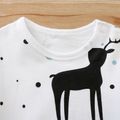 Animal Deer Print Long-sleeve Baby Romper White image 3